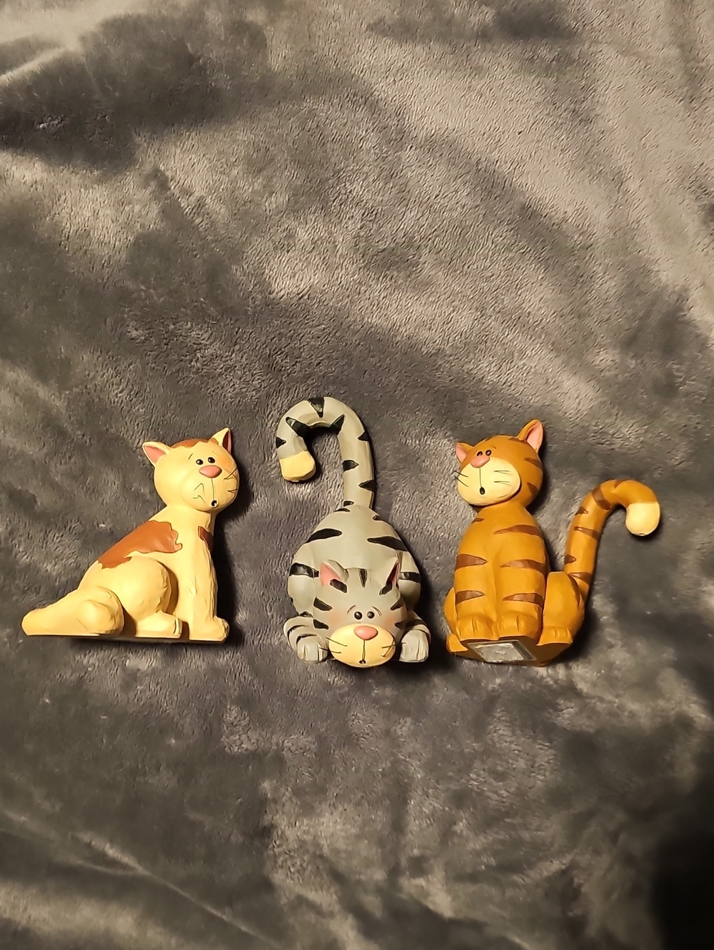 Cat Whimsical Figurines - Set of 3 (Cream, Gray, Orange)
